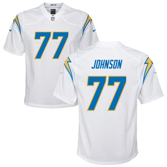 Zion Johnson Los Angeles Chargers Nike Youth Game Jersey - White